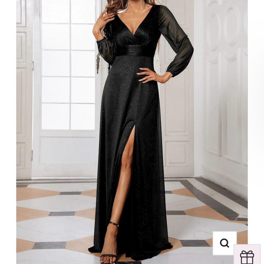 Black glittery long dress